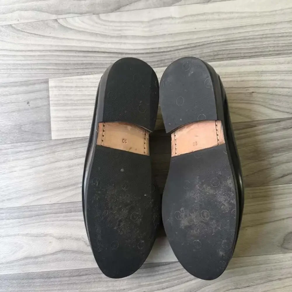 Aris Allen Vintage Y2K Black Leather Penny Loafers